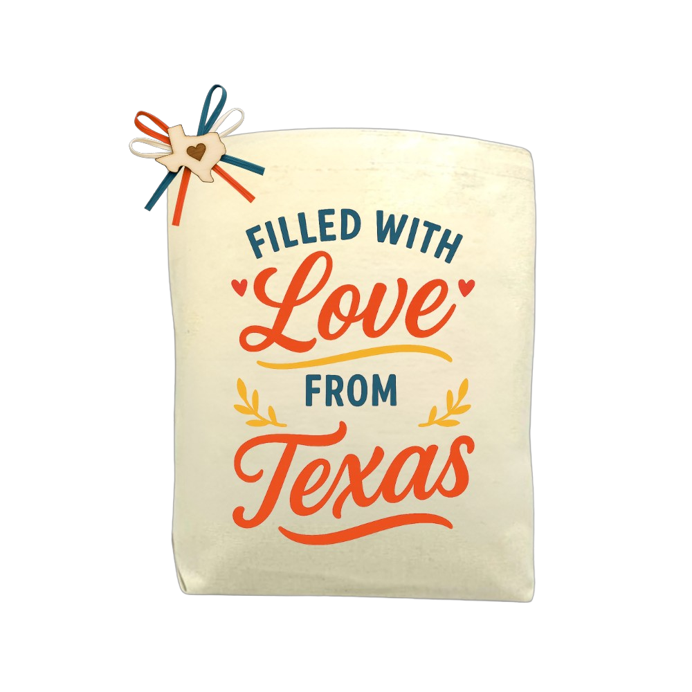Filled With Love from Texas Heartfelt Edition Tote Bag featured as a heartfelt Texas-themed tote