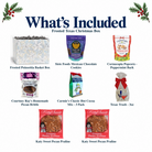 What's included in Frosted Texas Christmas Box from The Texas Gift Company: each included item individually labeled.