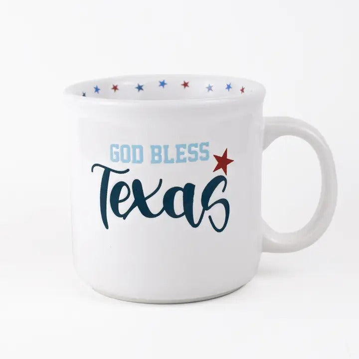 God Bless Texas Coffee Mug featured as a faith-inspired Texas gift from The Texas Gift Company
