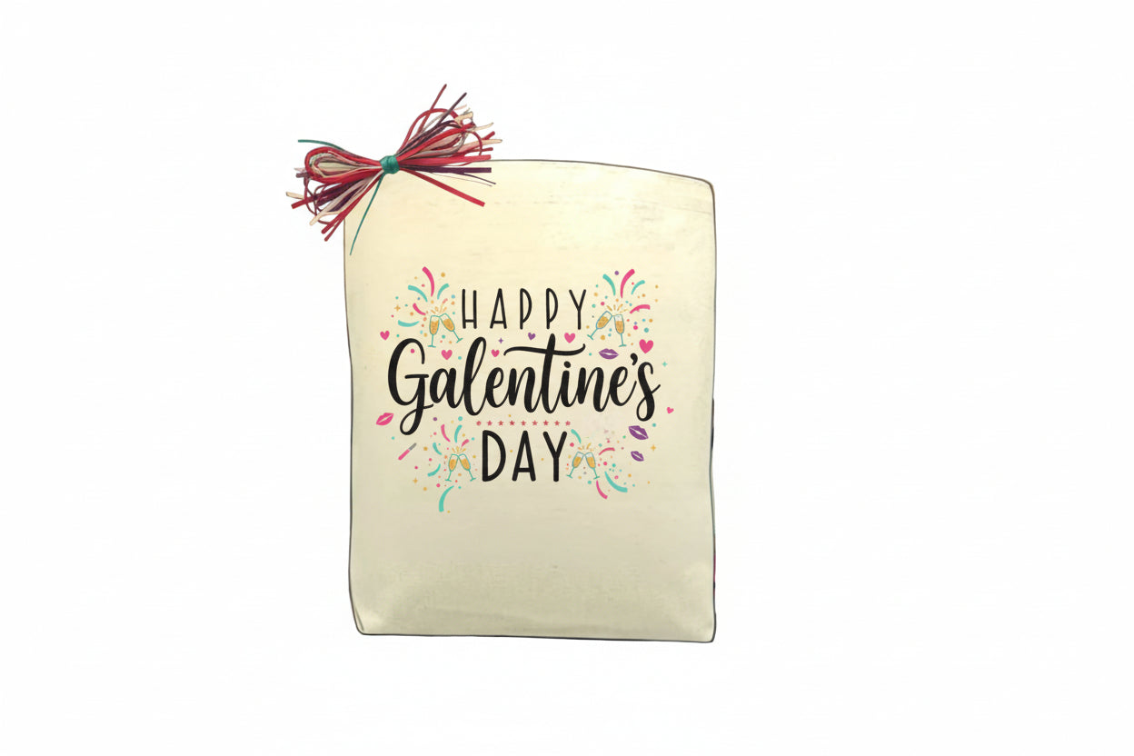 Happy Galentine’s Day Tote Bag shown as a playful tote designed for Galentine’s Day