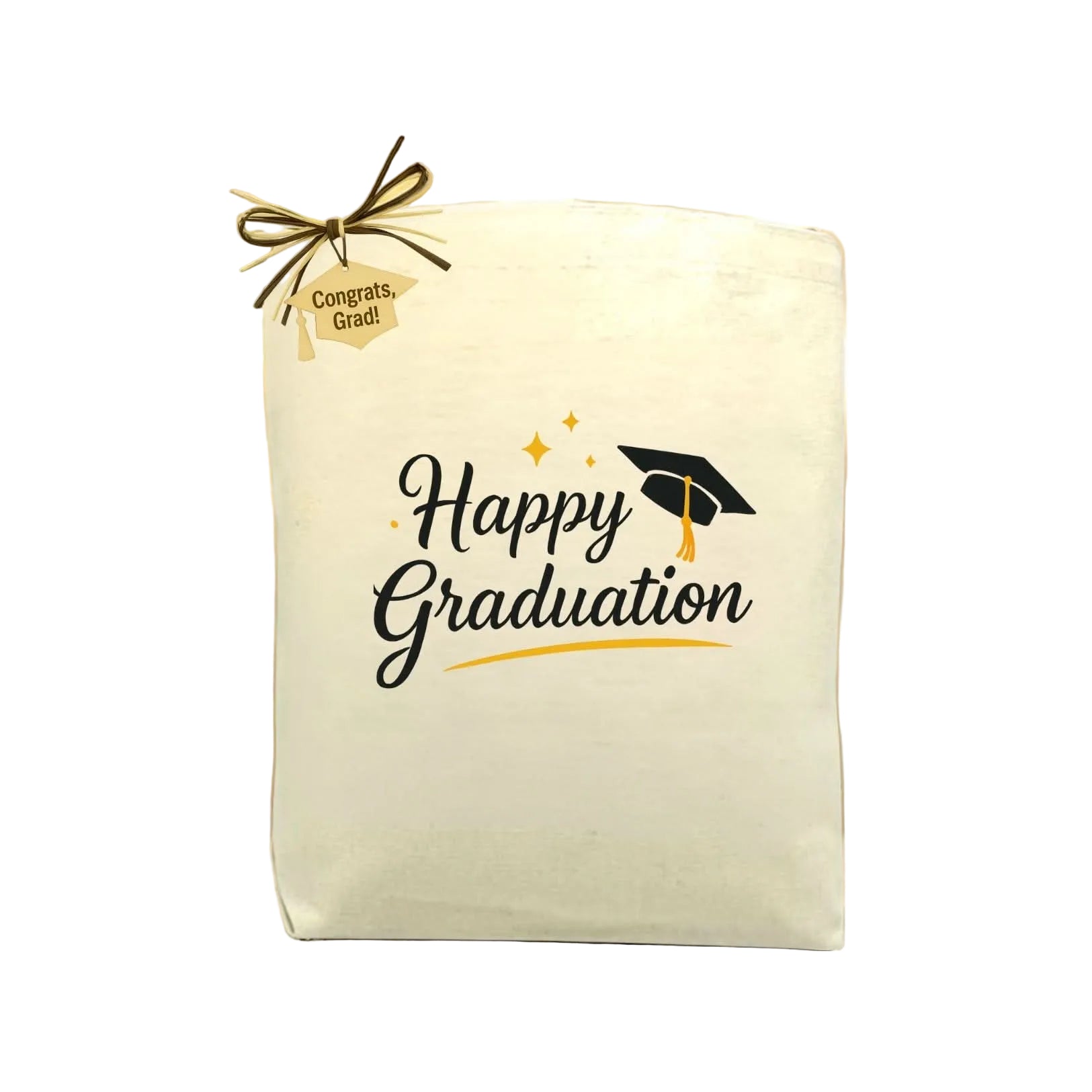 Graduation celebration tote with treats arranged for a special milestone