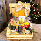 Hill Country Holiday Pantry in a wood pin-cover crate