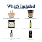 What's included in Hill Country Legends Basket from The Texas Gift Company: each included item individually labeled.