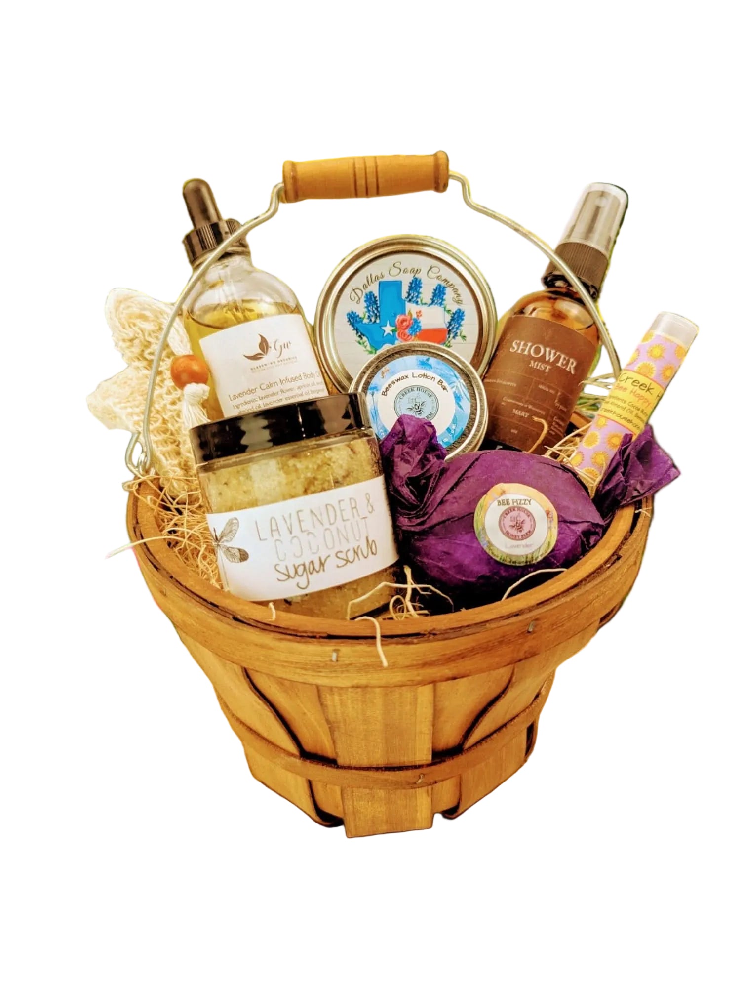 Hill Country Serenity Spa Gift Basket shown as a Texas spa gift designed for peaceful moments