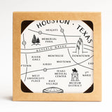 Houston Neighborhoods Map Coaster Set