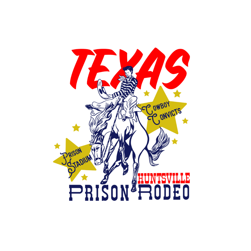 Huntsville Prison Rodeo Gift Tote shown celebrating a historic Texas rodeo tradition