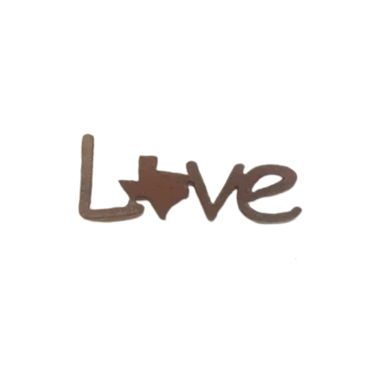 Love Texas Rustic Metal Lone Star State Magnet