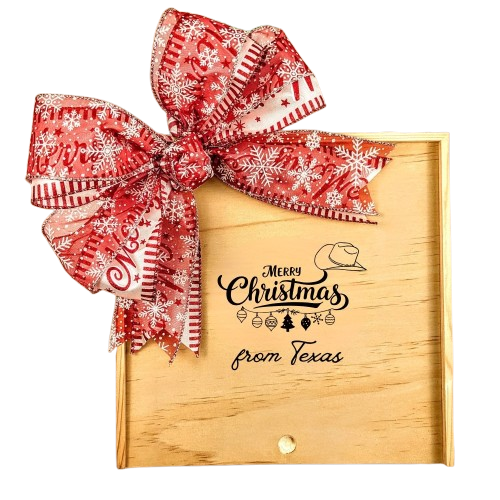 Merry Christmas from Texas Wooden Gift Box featured as a Texas-themed holiday gift box