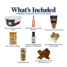 What's included in Nacogdoches Texas Home Toast & Treats Basket from The Texas Gift Company: each included item individually labeled.