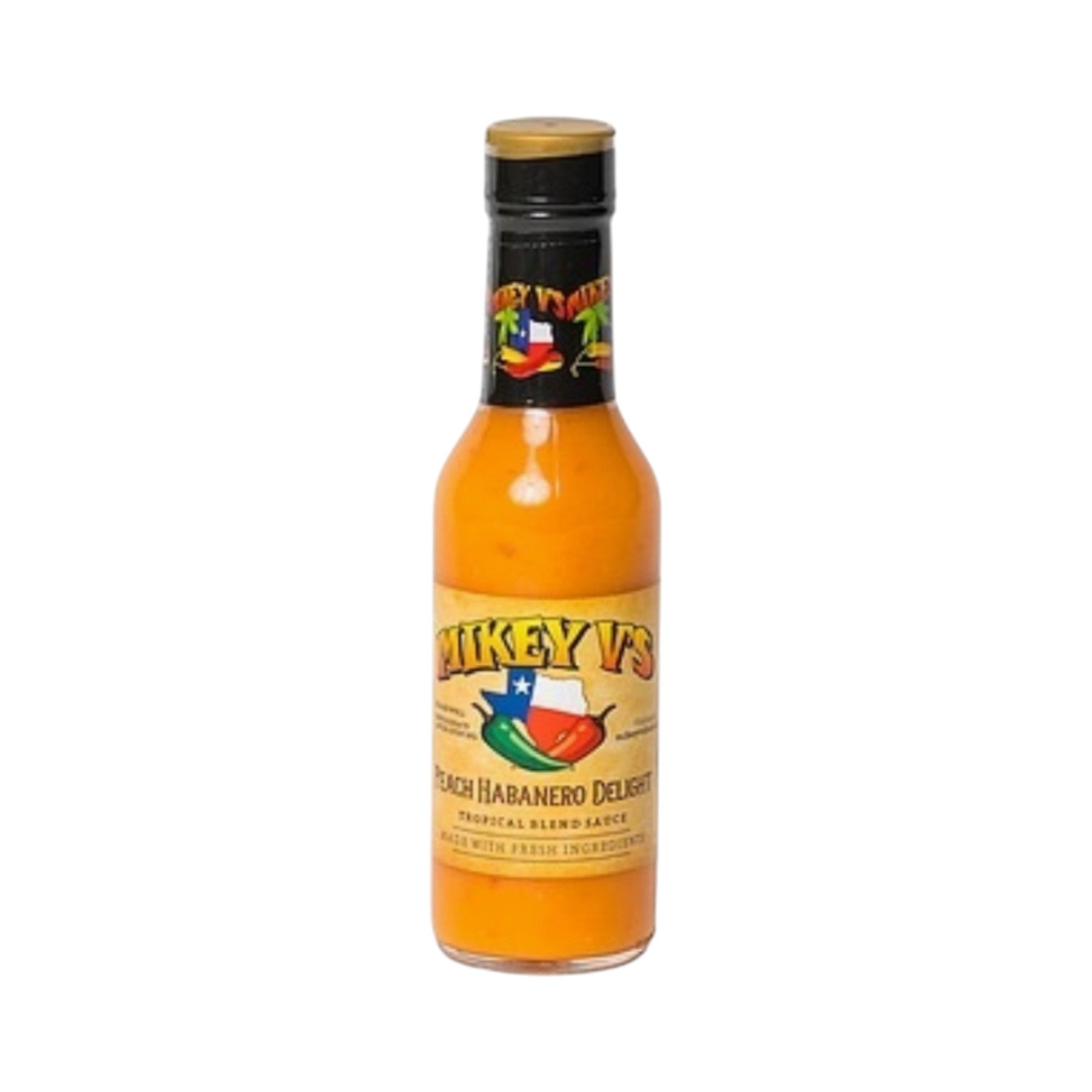 Peach habanero delight hot sauce bottle displayed as a sweet and spicy Texas gourmet sauce gift from The Texas Gift Company storefront