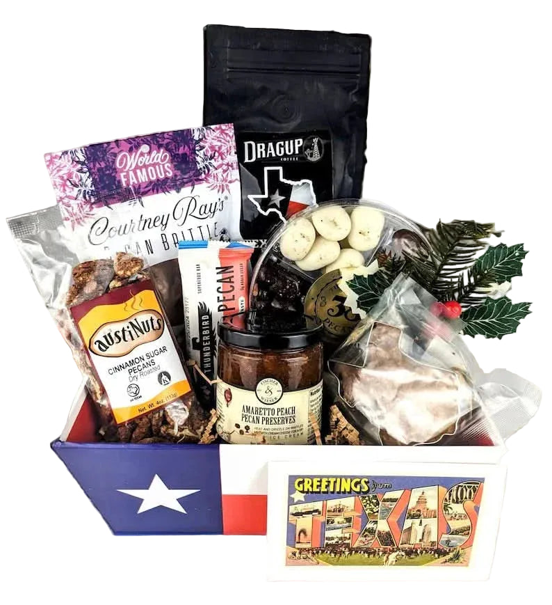 Curated Texas pecan collection presented as an indulgent gift