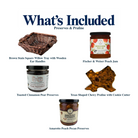 What's included in Preserves & Praline from The Texas Gift Company: each included item individually labeled.