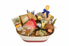 The Ranchhouse Charcuterie Basket arranged with savory Texas-inspired grazing items