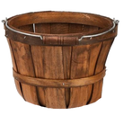 Round Wooden Bushel Basket featured as a rustic wooden base for gift presentation