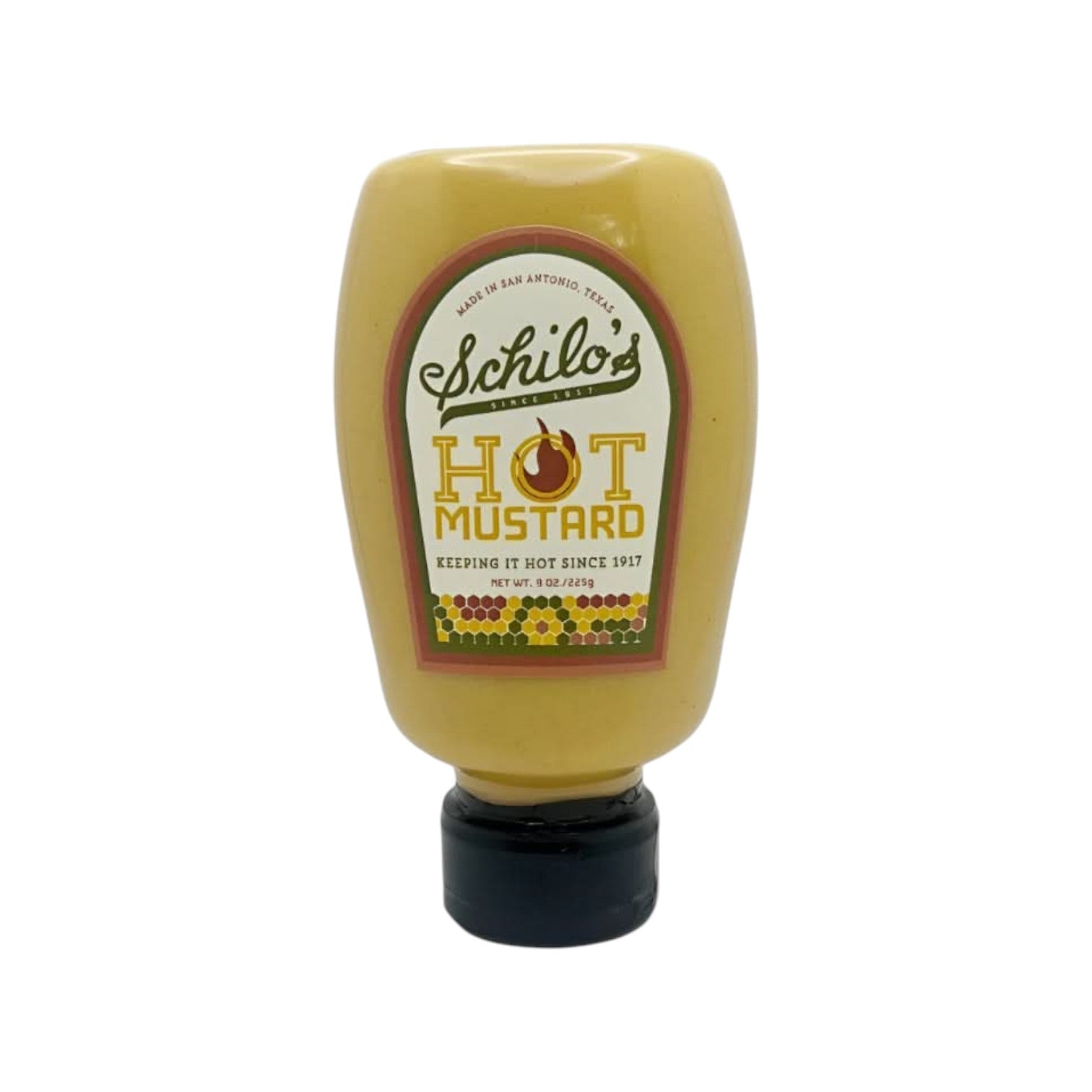 Schilo’s hot mustard jar displayed as a bold Texas gourmet condiment gift from The Texas Gift Company storefront