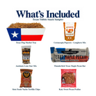 What's included in Texan Tidbits Snack Sampler from The Texas Gift Company: each included item individually labeled.
