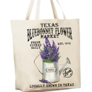 Texas Bluebonnet Flower Market Tote Bag