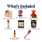 What's included in Texas Chili Supper Gift Box from The Texas Gift Company: each included item individually labeled.
