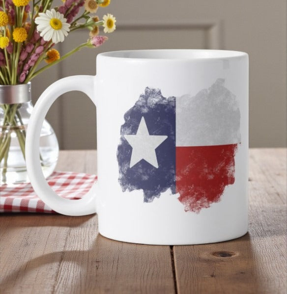 Texas Flag 15oz Mug featured as an everyday Texas gift showcasing the Lone Star flag
