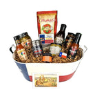 Texas Heat Wave gift collection with spicy sauces and hot snacks arranged for gifting
