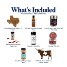 What's included in Texas Pitmaster - BBQ Gift Basket from The Texas Gift Company: each included item individually labeled.