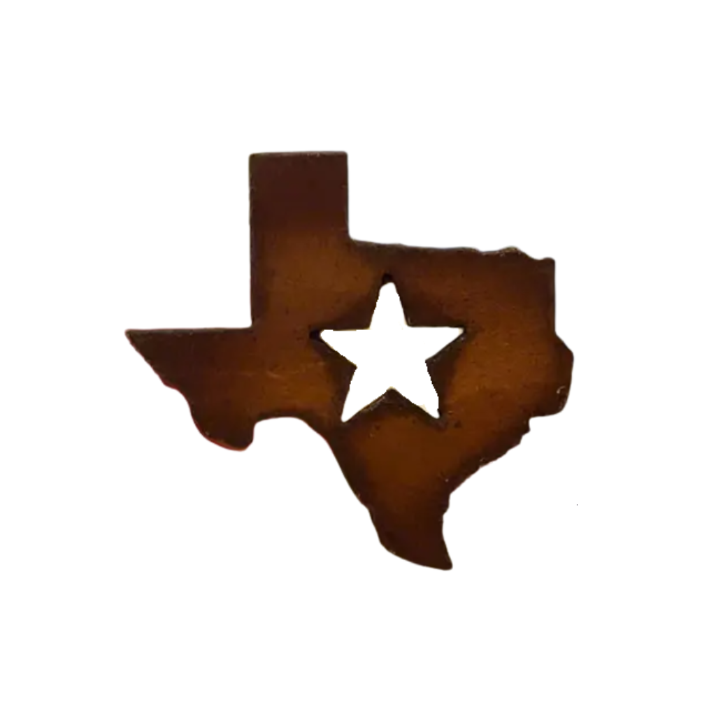 Texas state magnet with star detail displayed as a Texas-themed keepsake from The Texas Gift Company storefront
