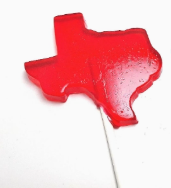 Texas Tutti Frutti lollipop displayed as a colorful Texas candy gift from The Texas Gift Company storefront