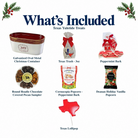 What's included in Texas Yuletide Treats from The Texas Gift Company: each included item individually labeled.