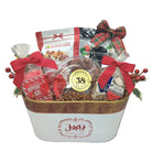 Texas Yuletide Treats gift set with festive snacks and sweets arranged for holiday gifting