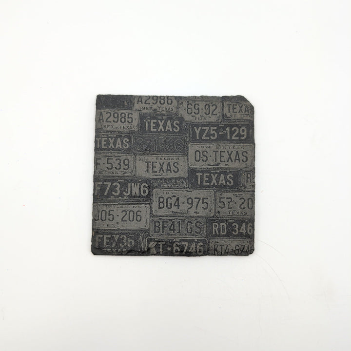 Texas Plate Collage Slate Coaster
