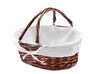 Willow Basket with Fabric Lining and Double Drop-Down Handles
