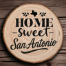 OPTIONAL Engraved "Home Sweet San Antonio" Wood Slice Coaster