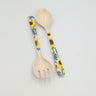 Sunflower & Bluebonnets Floral Flower Utensil Serving Set