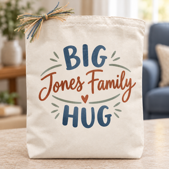 Design Your Own Big Custom Hug Gift Tote — Cozy Embrace Edition