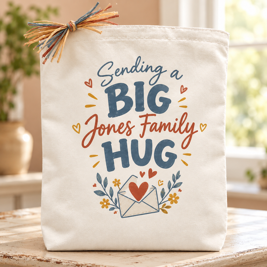 Design Your Own Big Custom Hug Gift Tote — Happy Mail Edition