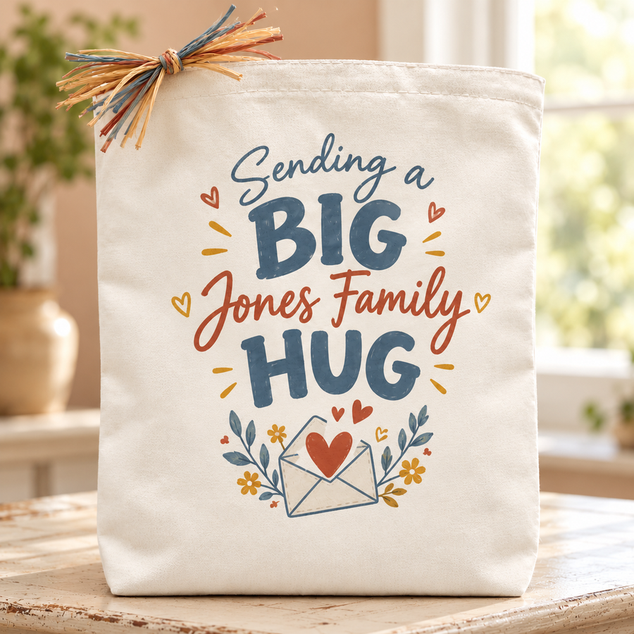 Design Your Own Big Custom Hug Gift Tote — Happy Mail Edition