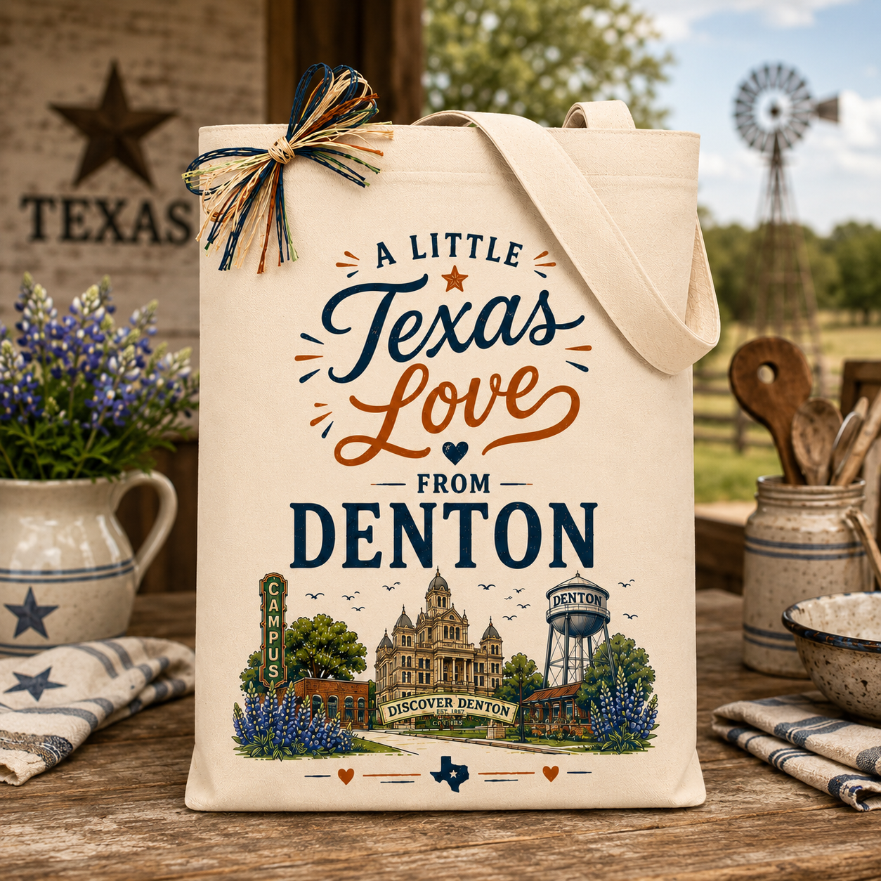 Design Your Own "A Little Texas Love from Denton" Gift Tote