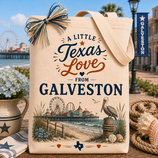 Design Your Own "A Little Texas Love from Galveston" Gift Tote