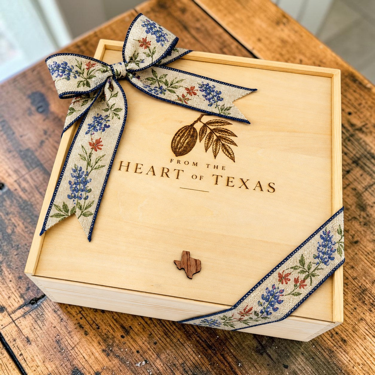 Design Your Own "From the Heart of Texas" - Pecan Edition Wood Gift Box