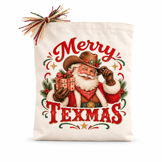 Design Your Own Merry Texmas Cowboy Santa Gift Tote