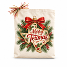 Merry Texmas Lone Star Ornament Gift Tote on a white background