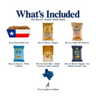 What's included in The Buc-ee’s Easter Snack Stack from The Texas Gift Company: each included item individually labeled.