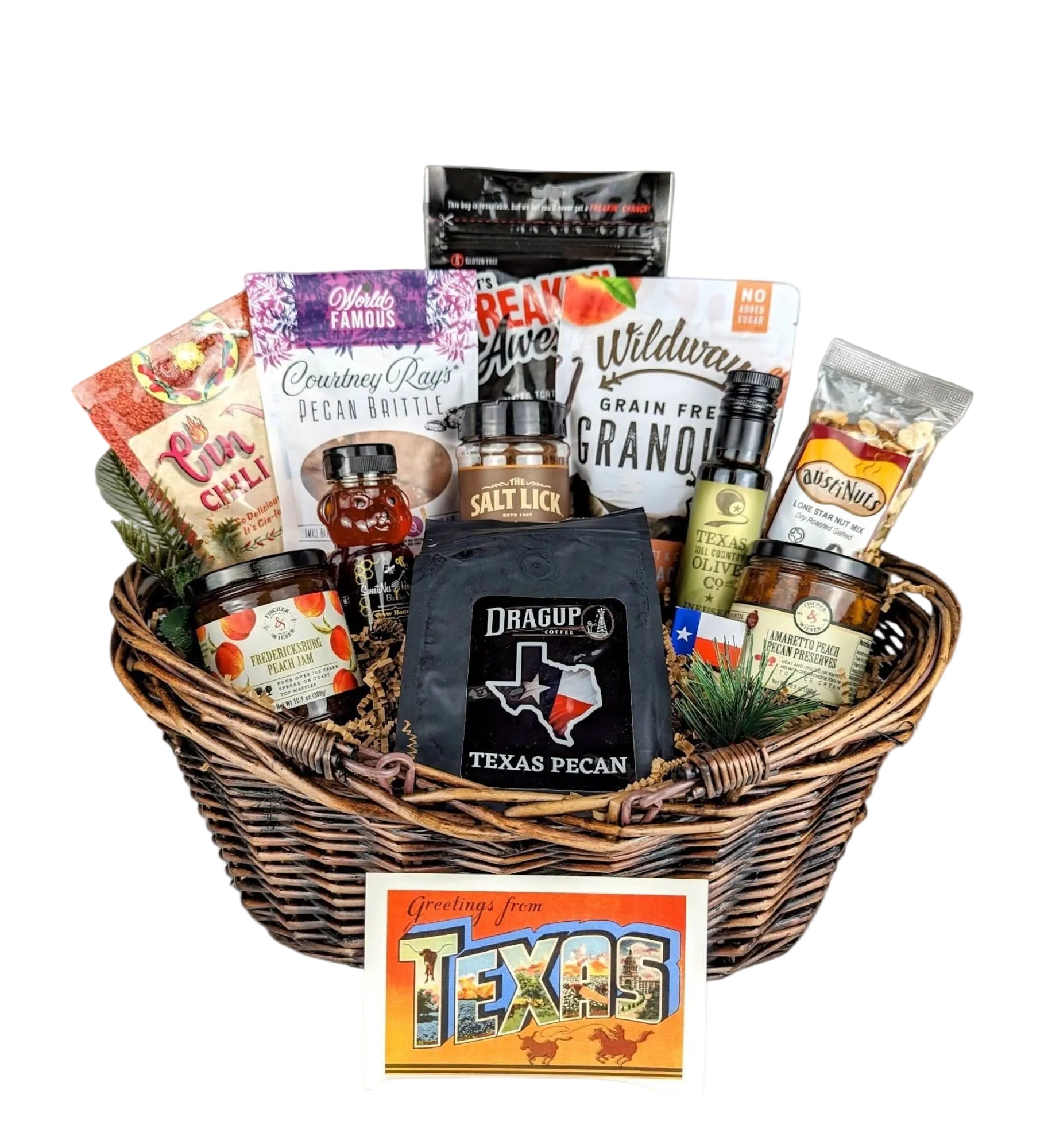 The Gourmet Texan gift set featuring premium Texas-inspired foods arranged for gifting