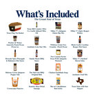 What's included in The Grand Tour of Texas from The Texas Gift Company: each included item individually labeled.