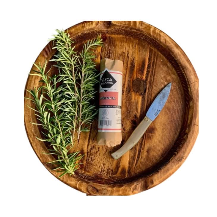 Visca Charcuteria soppressata packaged as a premium Texas gourmet cured meat gift from The Texas Gift Company storefront