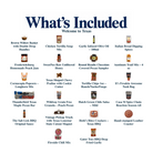 What's included in Welcome to Texas from The Texas Gift Company: each included item individually labeled.