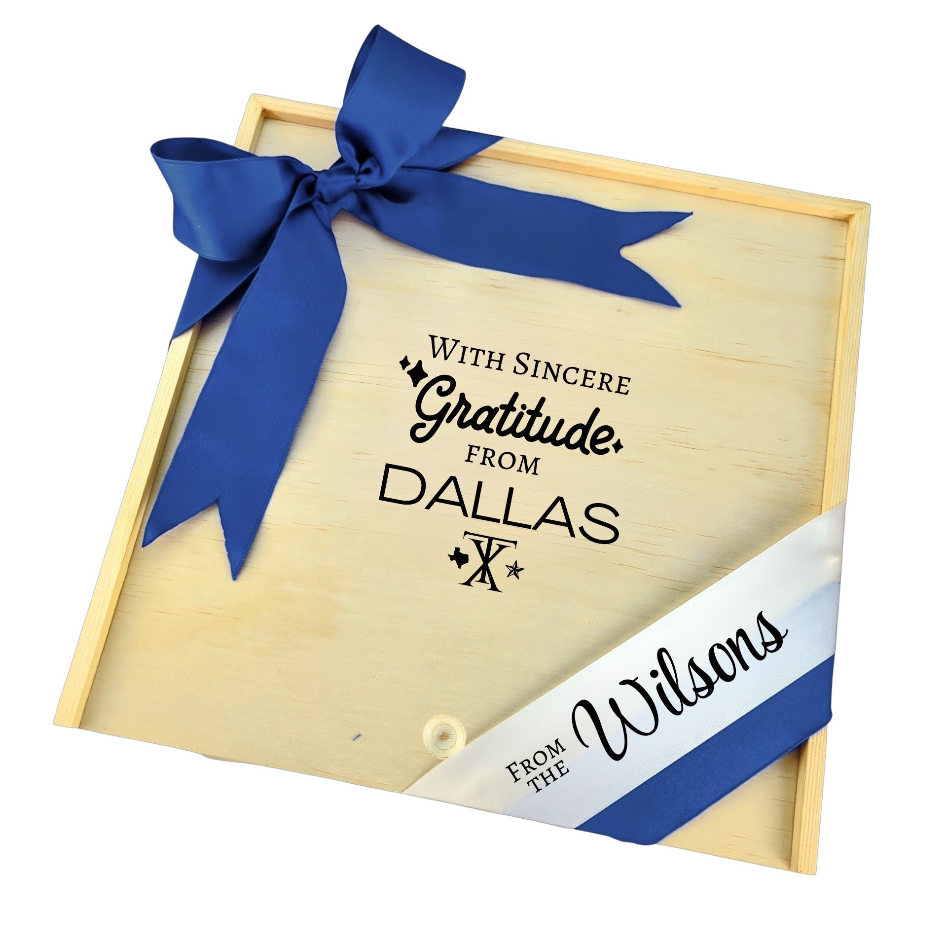 With Sincere Gratitude from Dallas Wooden Box featured as a heartfelt Dallas-inspired thank-you gift