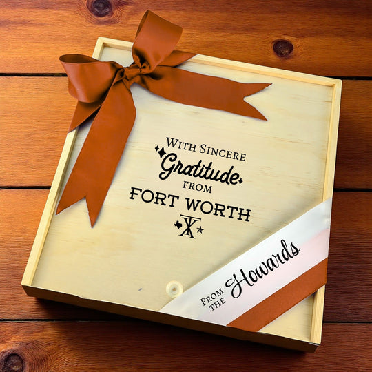 Design Your Own With Sincere Gratitude from Fort Worth Wooden Gift Box