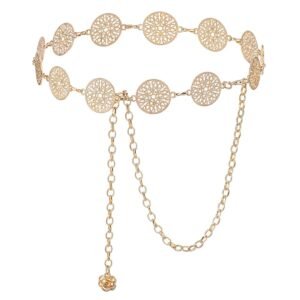 1 PCS Western Chain Belt Concho Belts for Women Country Belts Metal Waist Chain Belt Boho Chains 70s Concert
