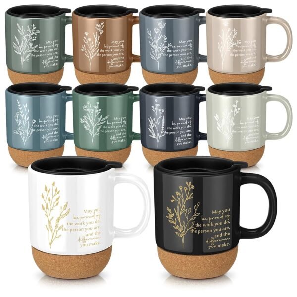 10 Pcs Appreciation Gifts for Employee Bulk Thank You Mug 13.5 oz Ceramic Coffee Mug Vet Tech Week Gifts for Women Men Boss Day Medical Assistant Coworker Nurse Teacher Team(Proud)